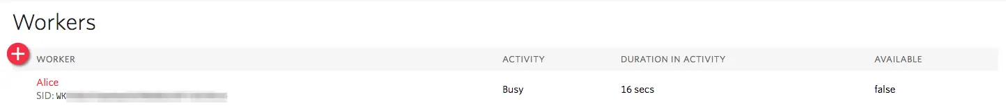 Alice's status is Busy for 16 seconds, availability is false.