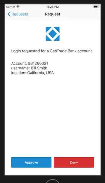 Twilio Auth SDK iOS Push Authentication Request.