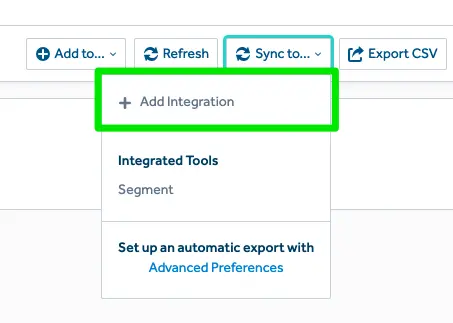 Enable syncing to Segment.