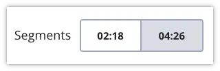 Segments with times 02:18 and 04:26 highlighted.
