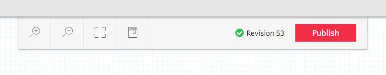 Toolbar with publish button and revision 53 indicator.