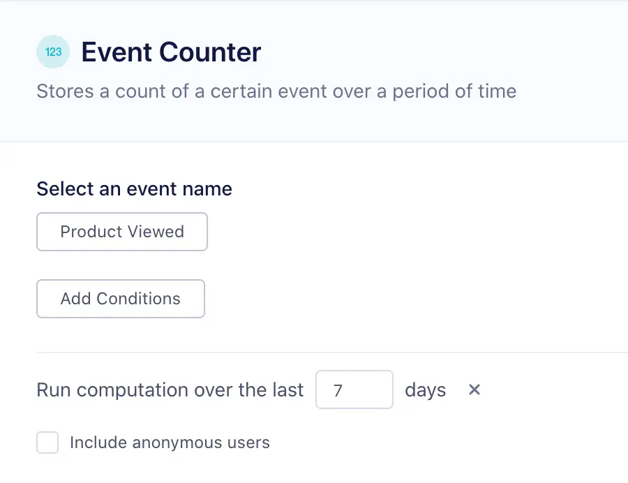 An event counter trait run over the course of a week.