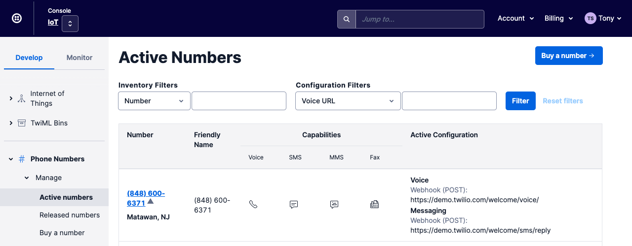 Twilio for Salesforce call forwarding find a number.