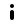Bold information icon with a lowercase 'i' inside a circle.