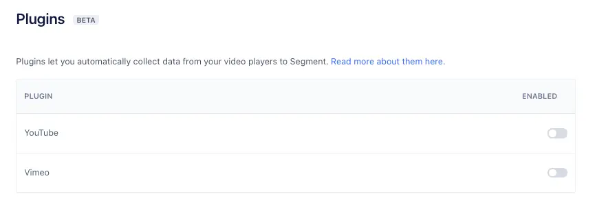 the plugins setting screen.