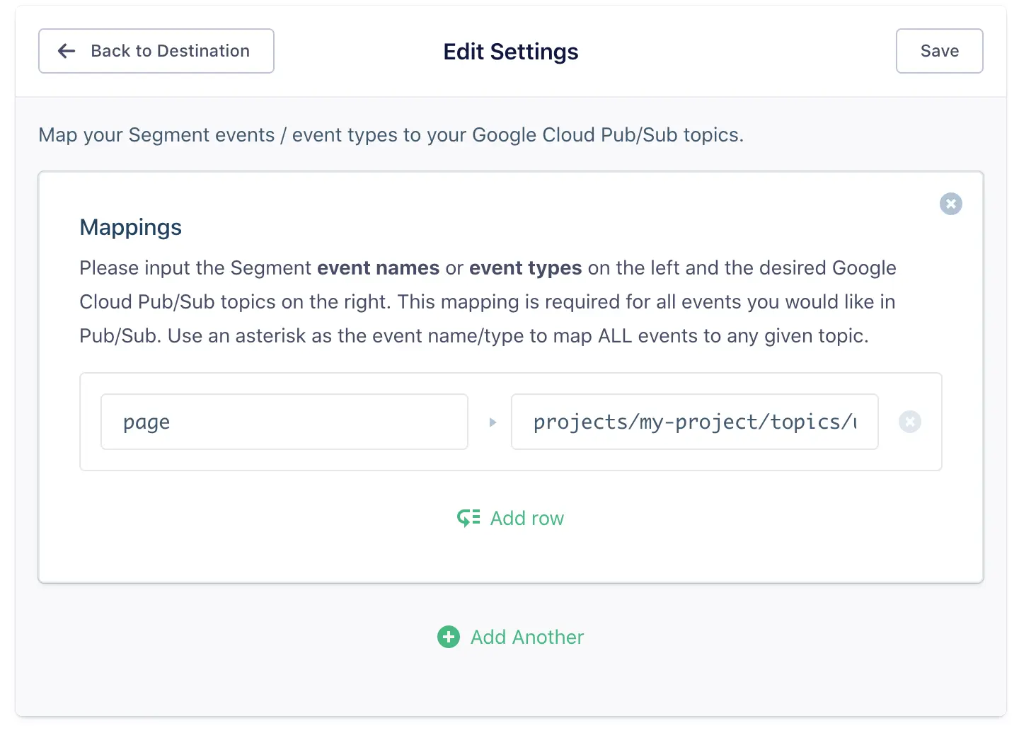 page event mapping.