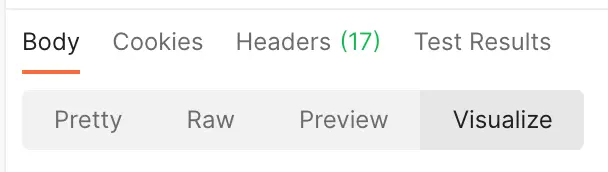 Tab menu with options: Pretty, Raw, Preview, Visualize highlighted.