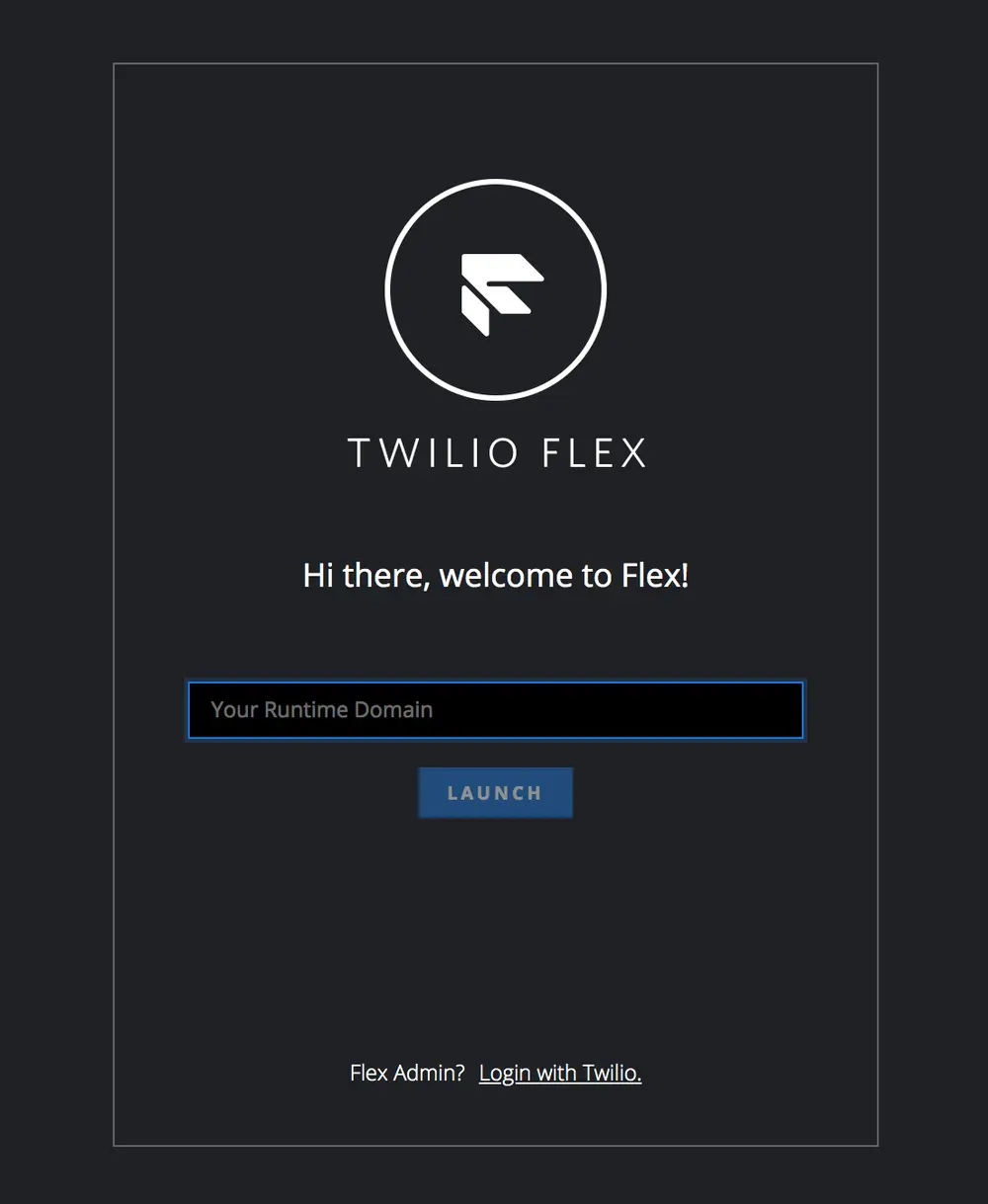 Runtime Login View.