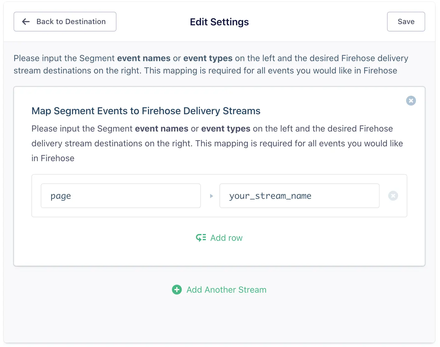 page event mapping screenshot.