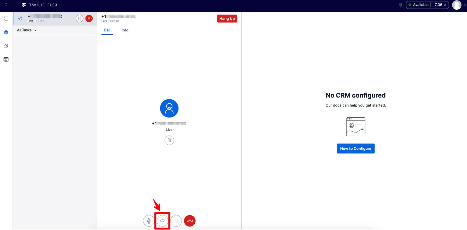 Flex call transfer button.
