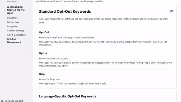 Edit Opt Out.