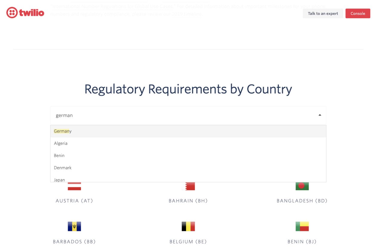 Twilio Regulatory Requirements.