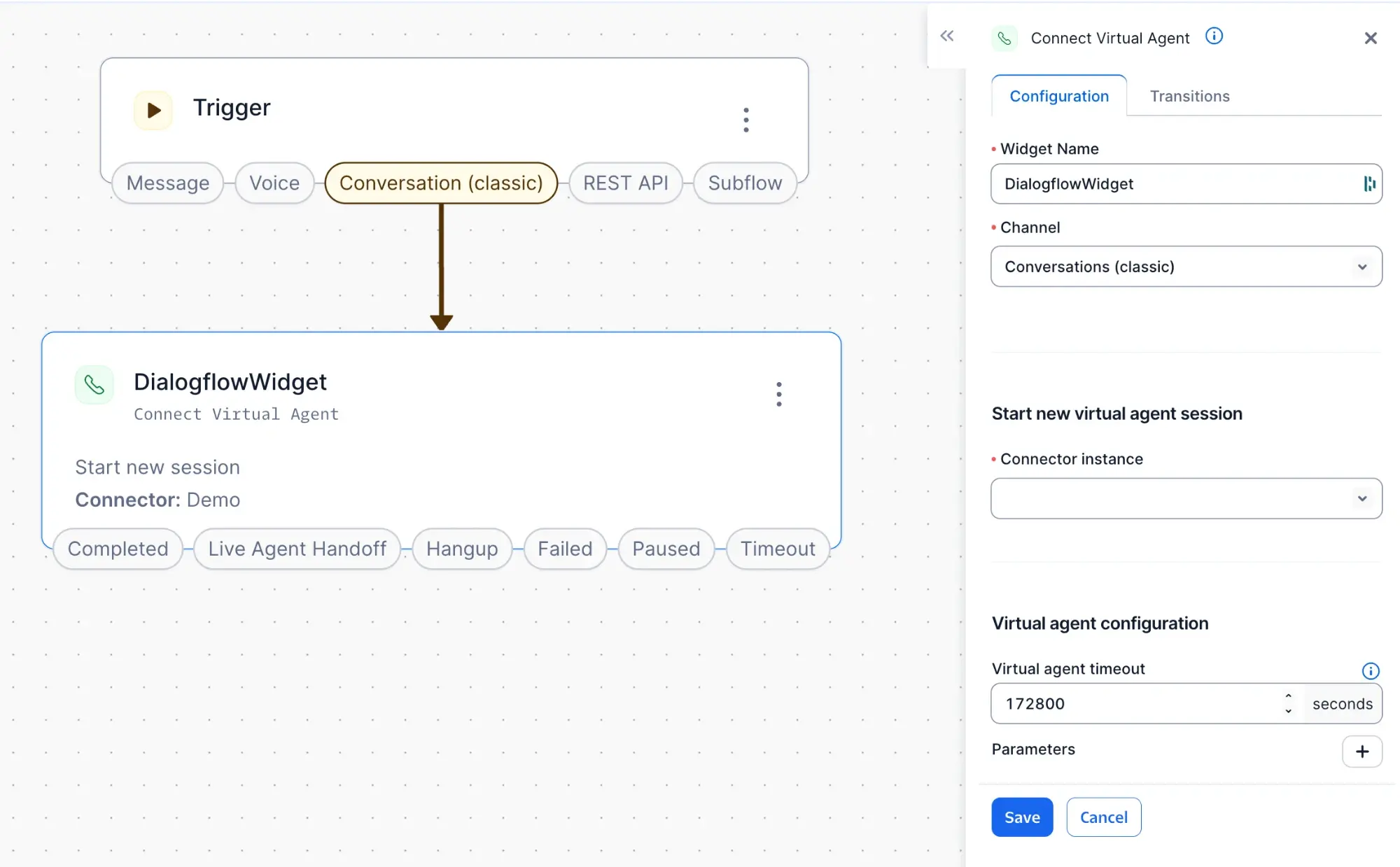 Connect Virtual Agent Widget.