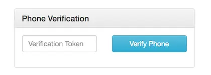 Phone Verification Entry Box.