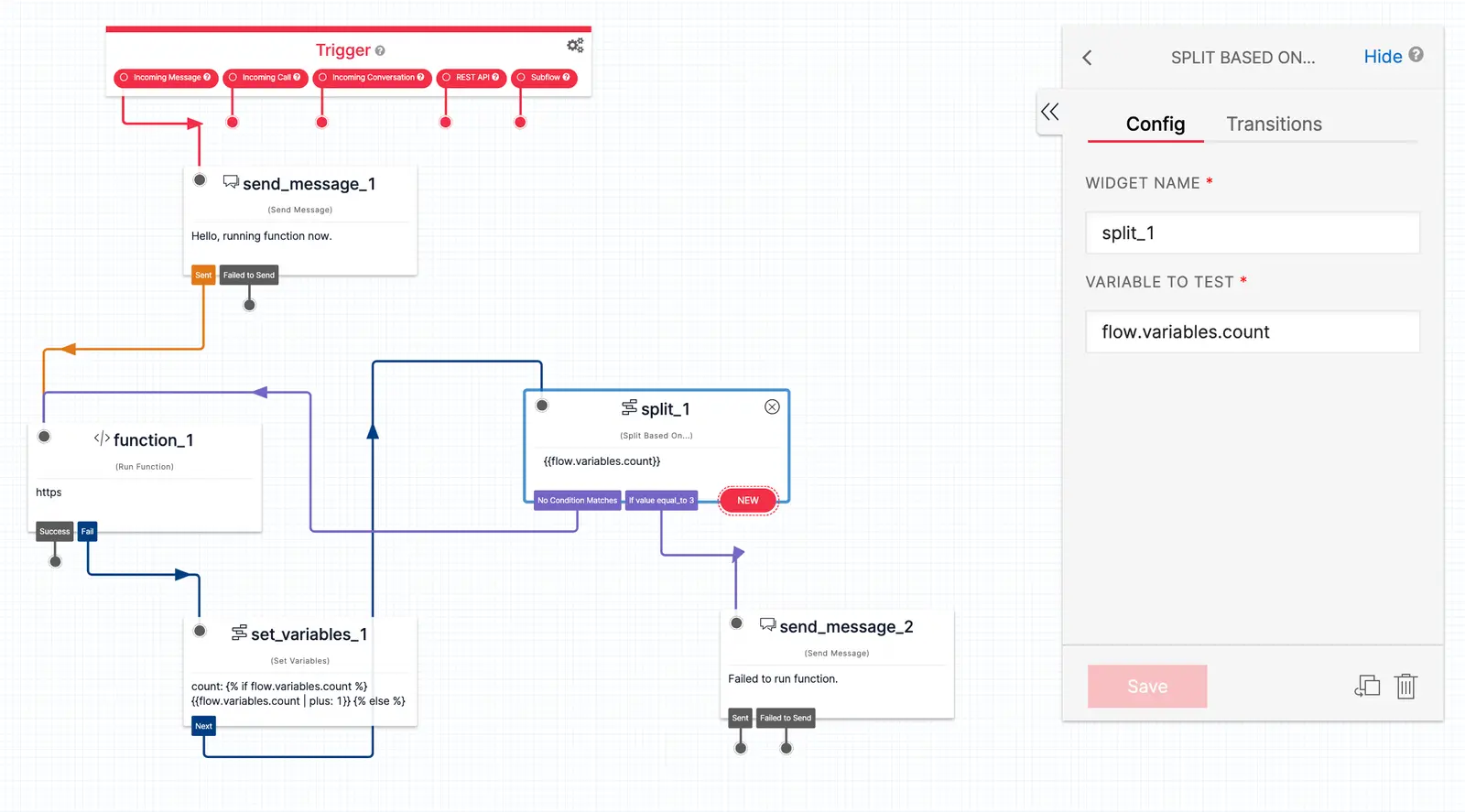 Twilio Studio Request Reattempt Split Based On... Widget.