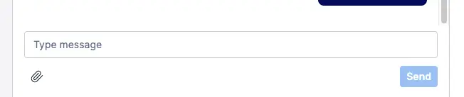 Chat input box with attach file icon and send button.